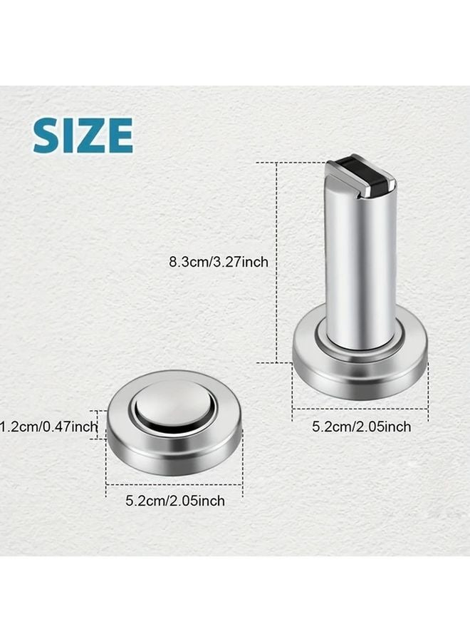 Heavy Duty Magnetic Door Lock Black 4pcs Wall Floor Mountable Doorstop Protector - Image 2